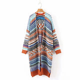 chic jumper indie folk cardigan long sleeve v neck kimonos autumn winter patchwork coat sweater