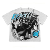 Sales 2024 Summer New T-Shirts Hip-Hop Punk Printed Patterns American Gothic Street Men's T-Shirts-Outfit
