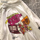 quality Cotton Retro Fun beans Print T Shirts Women Vintage Green Oversized Tees 2021 Summer New Harajuku Teens Girls