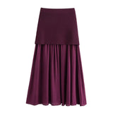 Women's ZA New Multi-Color Button Knitted Vest Vest Half-Skirt