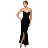 New Temperament Yellow Suspension Lace Long Dress Babes Sling Skirt