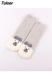 Cartoon Harajuku Rabbit Fox Bear Deer Cute Fluffy Coral Velvet Women Cotton Socks Autumn Winter Thick Warm Home Floor