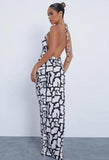 Sexy Print Sleeveless Long Maxi