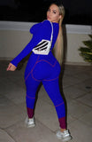 Print Sexy Tight Crop Top and Pants