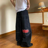 Y2K Big Boy Jeans Original Hip-Hop Embroidered Loose Jeans Street High-Outfit