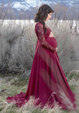 Lace V-neck Full Sleeve Pregenant Evening