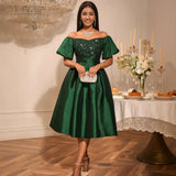 Women's Sexy Shoulder Dress Fashion Elegant Glids Body Dressing Party Evening Dress