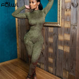 Streetwear Ladies Bodycon Turtleneck One Piece Sexy Jumpsuit Women Outfits Activewear Long Sleeve Rompers Womens