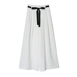 Korean Fashion Patchwork White Woman Clothes High Waist Straight Wide Leg Women's Pants Autumn 2022 Clothing