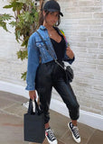 Rainbow Stripes Cropped Denim Jean