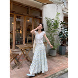 Unique Design Feel Beautiful Flowers Tight Waist Skirt Women's Summer Small Fashion A-Word