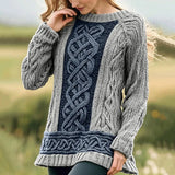 2025 3D Digital Print Round-Neck Sweater Knitted