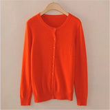cardigan women spring plus size Solid color long sleeve short sweater coat female single-breasted casual tops jackets