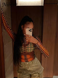 Colorful Dots Mesh See Through Turtleneck T-shirts Women Full Sleeve Skinny Sexy Tops Female Streetwear Tee Clothing-Outfit