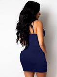 Sexy Straps V Neck Sleeveless Bodycon
