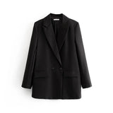 And Summer 2024 New Simple Loose Double-Breasted Suit Jacket New Suit For Women In Spring And Autumn-Outfit