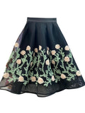 Casual Patchwork Floral Skirt For Women High Waist Colorblock Midi Skirts Female Fashion Clothing Summer 2022