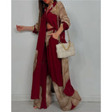 Spring And Autumn New Women's Fashion Casual Color Loose Shirt Trousers Two
