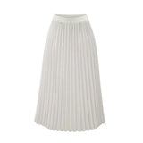 Skirts Pleated Women 2021 Plus Size Summer Chiffon High Waist Pink Casual Midi Skirt White Harajuku Saia Jupe Longue