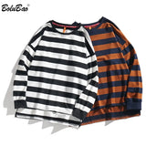 Casual Brand Men's Long Sleeve T-Shirt Men Comfortable Wild Stripe T-Shirts Male Casual Bottoming Tee Shirt