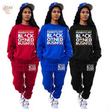 Sweatsuits for Women 2021 Two Piece Set Letter Print Sweatshirt Sweatpants Jogger Tracksuit Female Wholesale