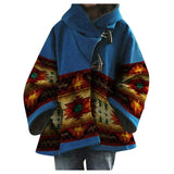 Winter Wish Amazon Ebay Autumn And Winter New Lady Loose Retro Print Wool Coat 5 Color 8
