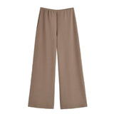 New Women's Pin Texture Sleeveless Vest Shirt Casual Trousers