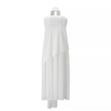 Women's Dress 2025 New Fashion Tie With Neck Tectorge Mesh Wiggle