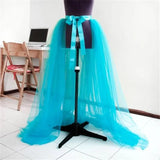 Women Tulle Tutu Long Skirt Wedding Party Prom Bandage Mesh Maxi Skirt Solid Color Womens Skirts Lace Up Bandage