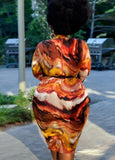 Plus Size Casual Print Long Sleeve Long