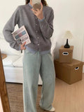Splicing Color Fake Two Knitted Cardigan Women Wear Thin Sweaters Folded In Autumn-Outfit