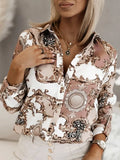 Casual Print Shirt Blouse Women Spring Fashion Button Long Sleeve Shirts For Women 2023 Office Lady Slim Blouses Top Femme-Outfit
