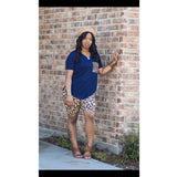 Solid Color Leopard Print Casual Sports Two Piece
