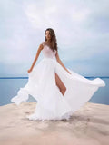 New Lace Chiffon Dress Ball White Evening Dress Open