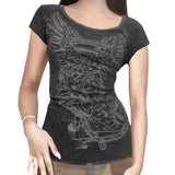 Women Goth Clothes y2k Crop Tops Summer 2024 T shirts Grunge 2000s Trashy Aesthetic Short Sleeve Tees Young Girls Streetwear-Outfit