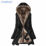 woman winter cotton jackets Plus size Hooded coat Thicken Faux fur Lining warm parkas Slim female winter tops IOQRCJV