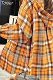 Loose Check Shirt Women's Port Style 2023 Early Spring New Korean Version Versatile Long Sleeve Spring Medium And