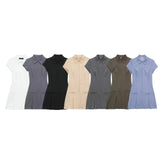 New Wide Pleated Lapel Short Fashionable Dress 8342303-Outfit