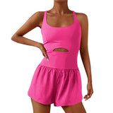 Women Tennis Dress Summer Casual Solid Color Sleeveless Open Back Athletic Mini Dresses with Pockets Sports Workout Golf Dress 703-1-Outfit