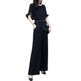 Trousers Suit Women's Summer 2025 New Female Summer Temperament Chiffin High-Rise Thin Oceany Casual Two