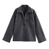 Street Fashion Straight Trousers Set Women's Spring Top Denim Casual