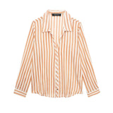New Street Style Casual Loose Single-Breasted Striped Shirt 9878098-Outfit