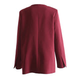 New V Collar Line Fake Suit Collar Loose Version Of The Suit Coat Top Female