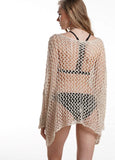 Sexy Hollow Out Long Sleeve Knitted Beach Cover up