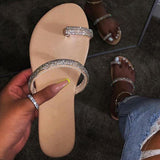 Women's Shoes Ladies Beach Slippers Casual Woman Flip Flops Bling Crystal Clip Toe Women Flat Female Thong Beach