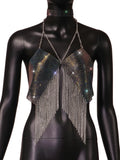 Toloer Type Sequins Slim Short Money Inside The Sling Type Anti-Light Black Small Vest
