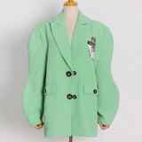 Asymmetrical Individuality Blazer For Women Notched Long Sleeve Single Breasted Blazers Female 2022 Spring