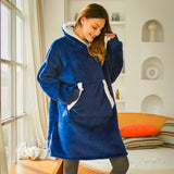 Hoodie Blanket With Sleeves Plaid Sweatshirt Winter Fleece Pullover Female Sherpa Giant Moleton Hoody Sweat Femme