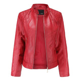 Women Faux Leather Jacket 2021 Ladies Solid With Belt Zipper Biker Coat Female Pu Streetwear Oversized Casual