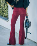 Autumn And Winter Women's Solid Color High Waist Repair Micro-Trumpet Trousers Cord Velvet Tight Waist Casual